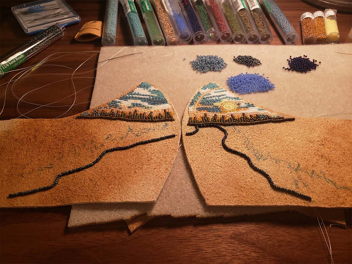 The beading process of the mask